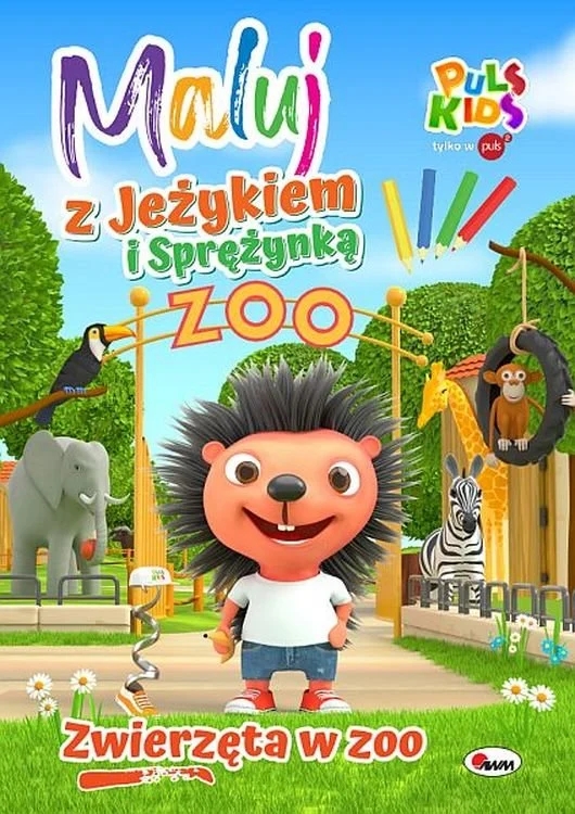 Maluj z Jeżykiem i Sprężynką. Zwierzęta w zoo - zbiorowa praca - książka
