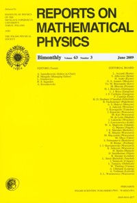 Reports on Mathematical Physics 63/3 2009 Perg -  - książka