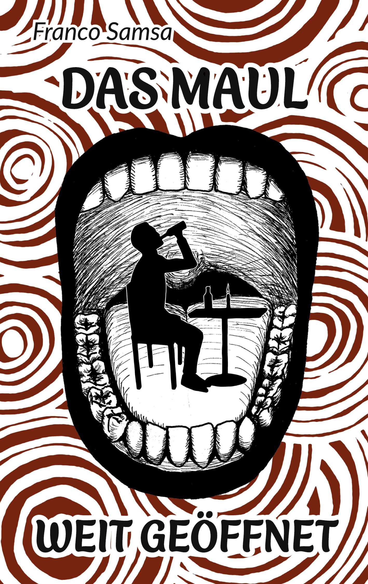 Das Maul weit geöffnet