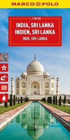 Indie, Srilanka. Mapa drogowa w skali 1:2 500 000 - zbiorowa praca - książka