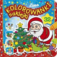 Zima. Kolorowanki naklejanki - zbiorowa praca - książka