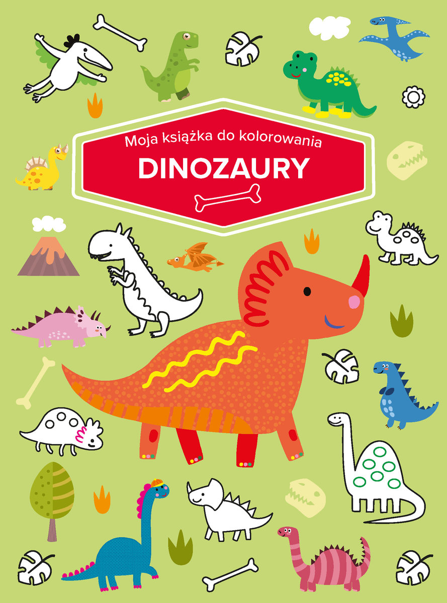 Moja książka do kolorowania. Dinozaury - zbiorowa praca - książka