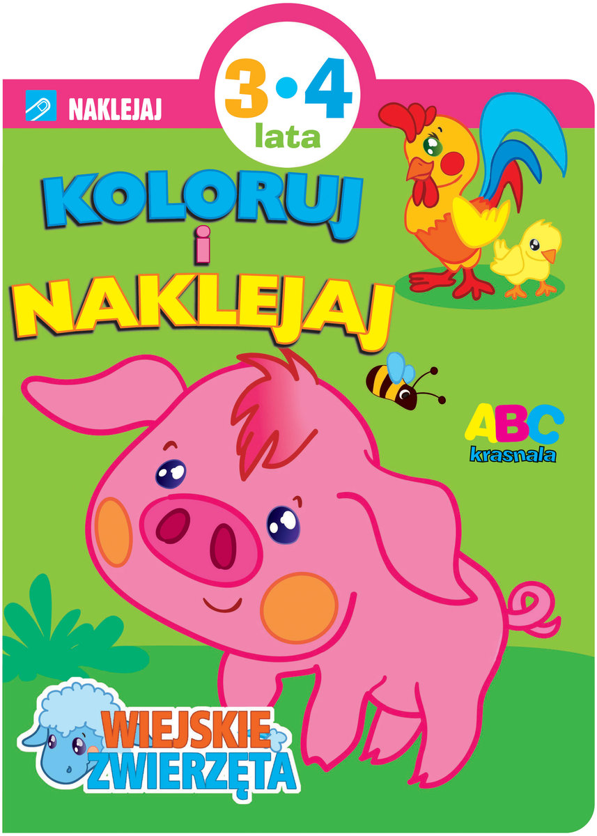 Koloruj i naklejaj. Wiejskie zwierzęta - zbiorowa praca - książka