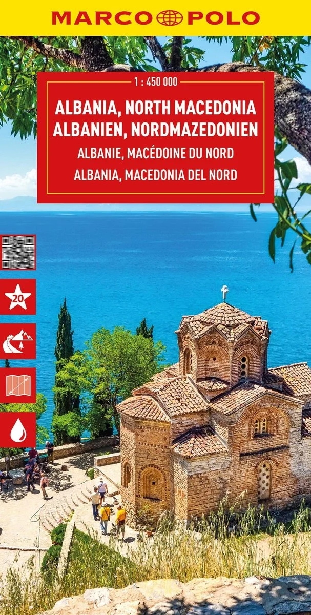Albania, Macedonia Północna. Mapa drogowa w skali 1:450 000 - zbiorowa praca - książka