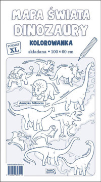 Mapa Świata Dinozaury Kolorowanka XL 2 sztuki -  - książka