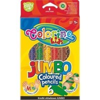 Kredki ołówkowe Colorino Jumbo, 6 kolorów + temperówka (33121PTR) -  - książka
