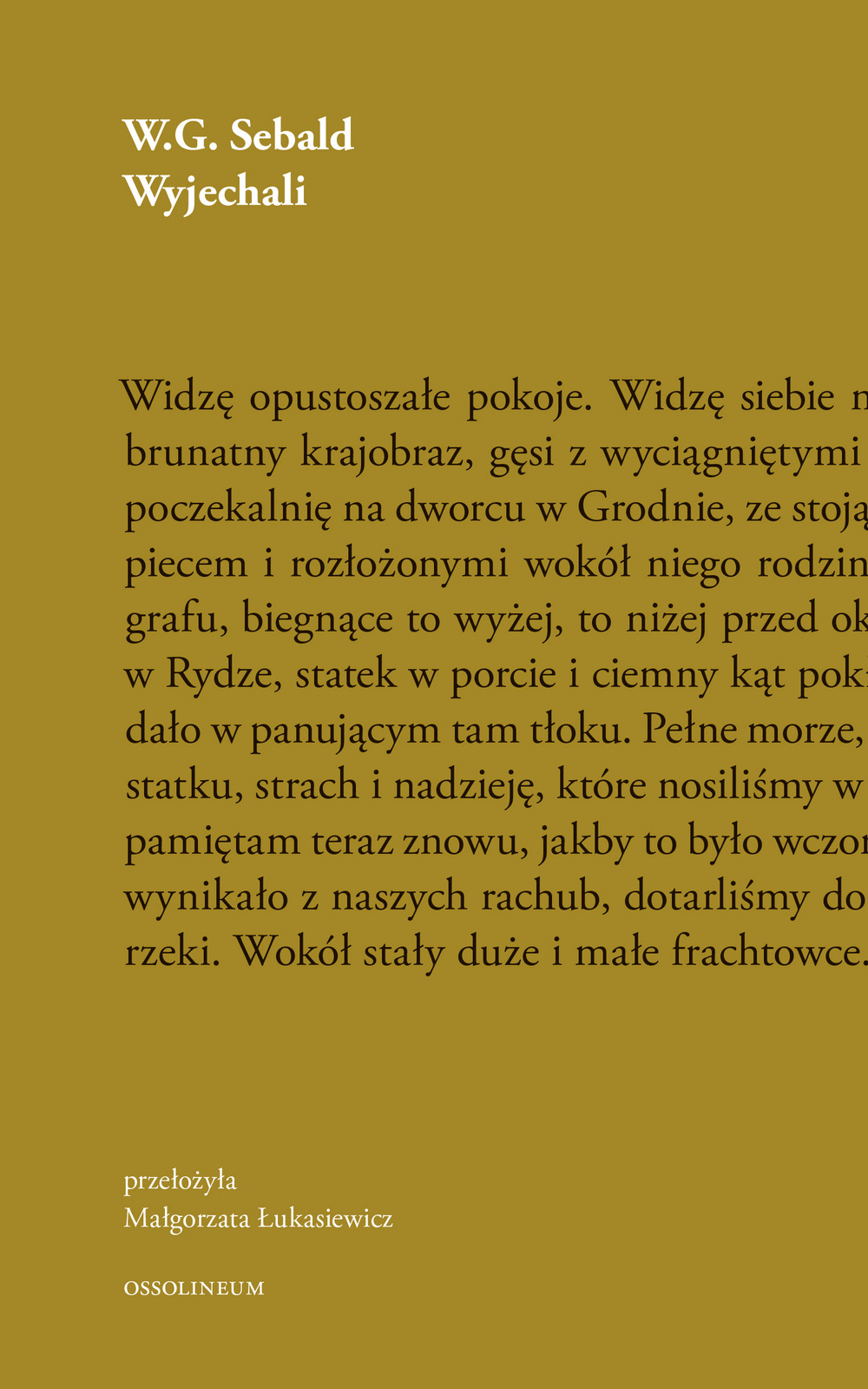 Wyjechali - W.G. Sebald - książka