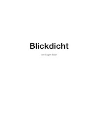 Blickdicht - Eugen Bach - ebook