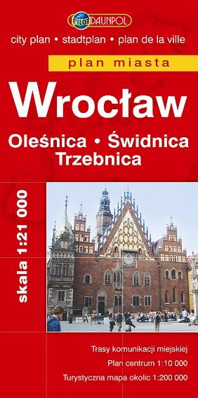 Wrocław. Oleśnica. Świdnica. Trzebnica. Plan miasta w skali 1:21 000 - zbiorowa praca - książka