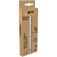 Długopis BIC Cristal Re`new Metal niebieski + 2 wkłady -  - książka
