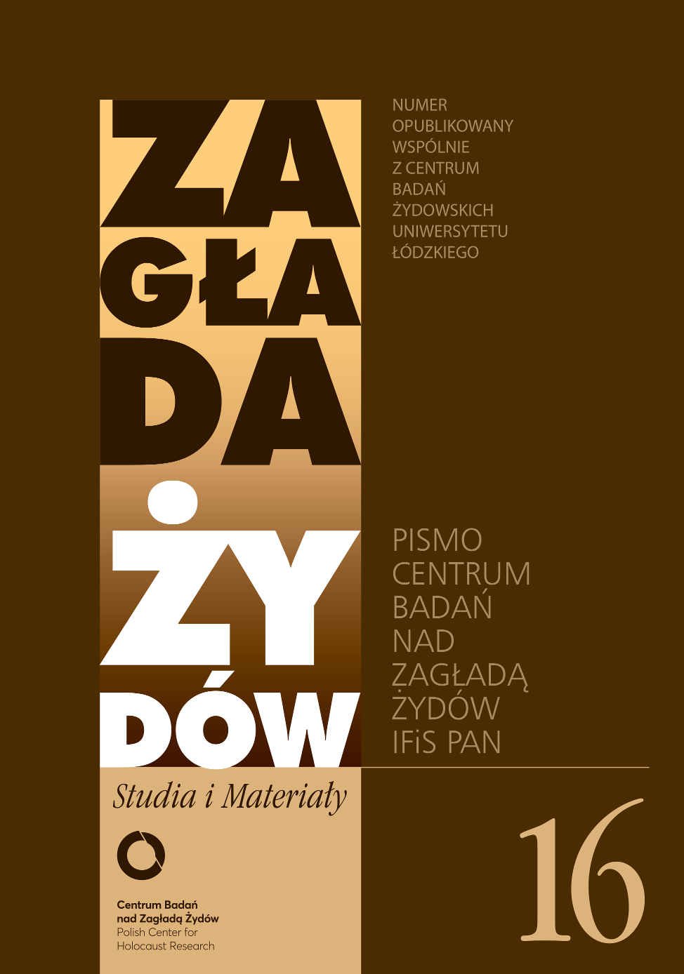 Okładka:Zagłada Żydów. Studia i Materiały nr 16 R. 2020 