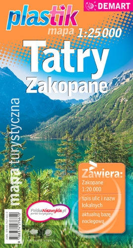 Tatry i Zakopane. Mapa turystyczna w skali 1:25 000 - zbiorowa praca - książka