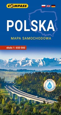 POLSKA laminowana mapa samochodowa 1:650 000 -  - książka
