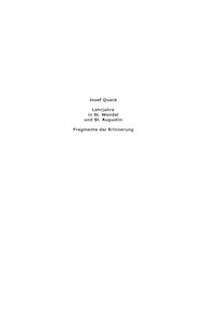 Lehrjahre in St. Wendel und St. Augustin - Josef Quack - ebook