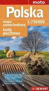 Polska kody pocztowe. Mapa samochodowa w skali 1:750 000 - zbiorowa praca - książka