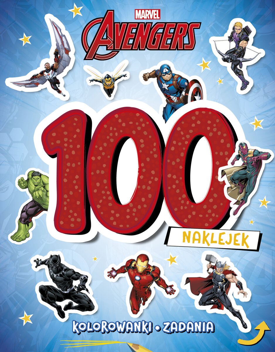 100 naklejek. Marvel  Avengers - zbiorowa praca - książka