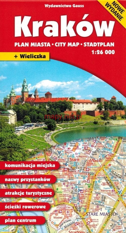 Kraków. Plan miasta w skali 1:26 000 - zbiorowa praca - książka