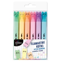 Flamastry kotki 6 kolorów KIDEA -  - książka