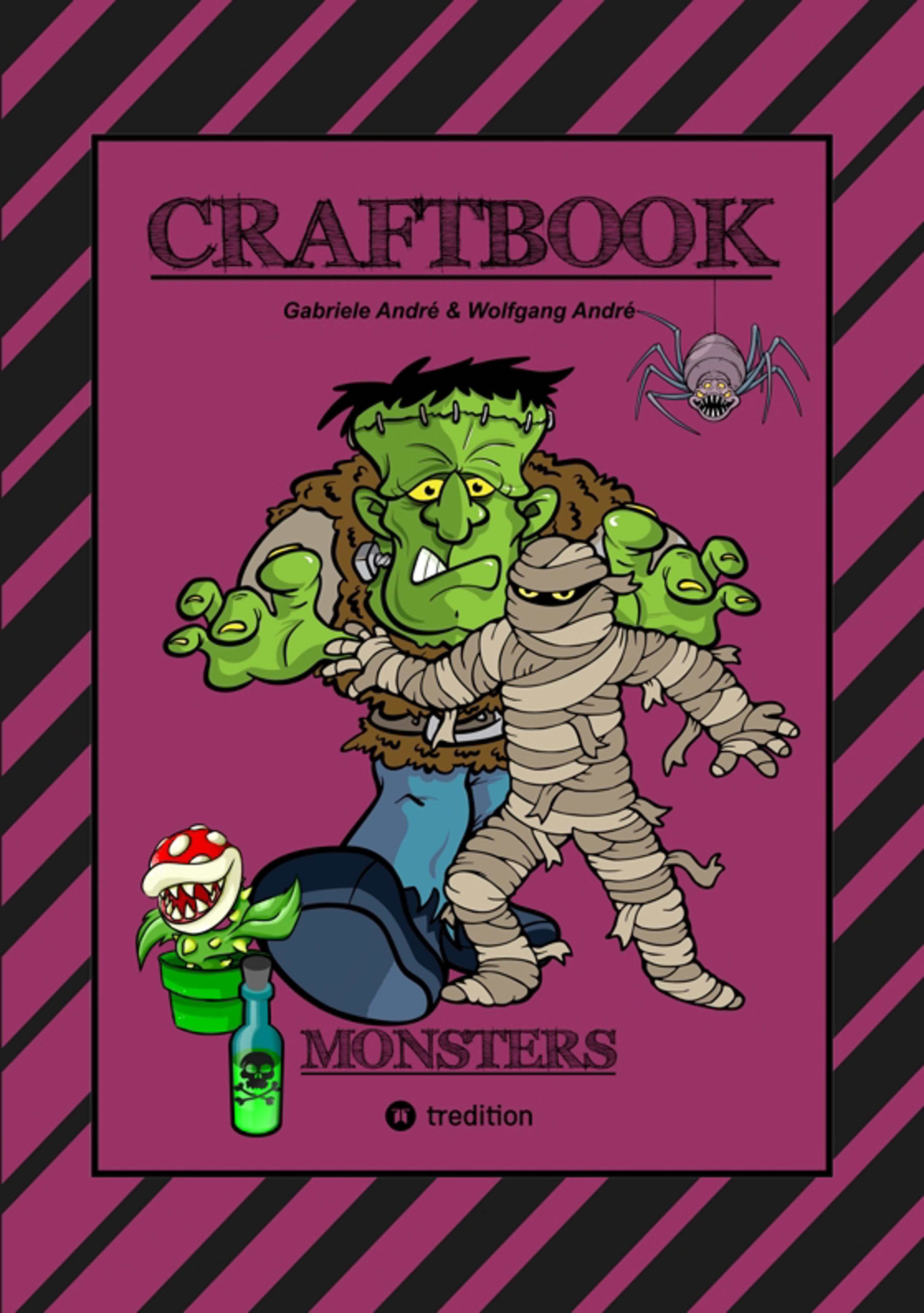 CRAFTBOOK - 100 SPANNENDE MONSTER - LUSTIGE AUSMALVORLAGEN - MALEN - BASTELN - MONSTER - PARTY - SPIEL - RÄTSEL