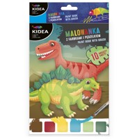 Kidea, Malowanka z farbkami i pędzelkiem - dinozaury -  - książka