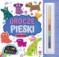 Urocze pieski. Tęczowa Kredka + naklejki - zbiorowa praca - książka