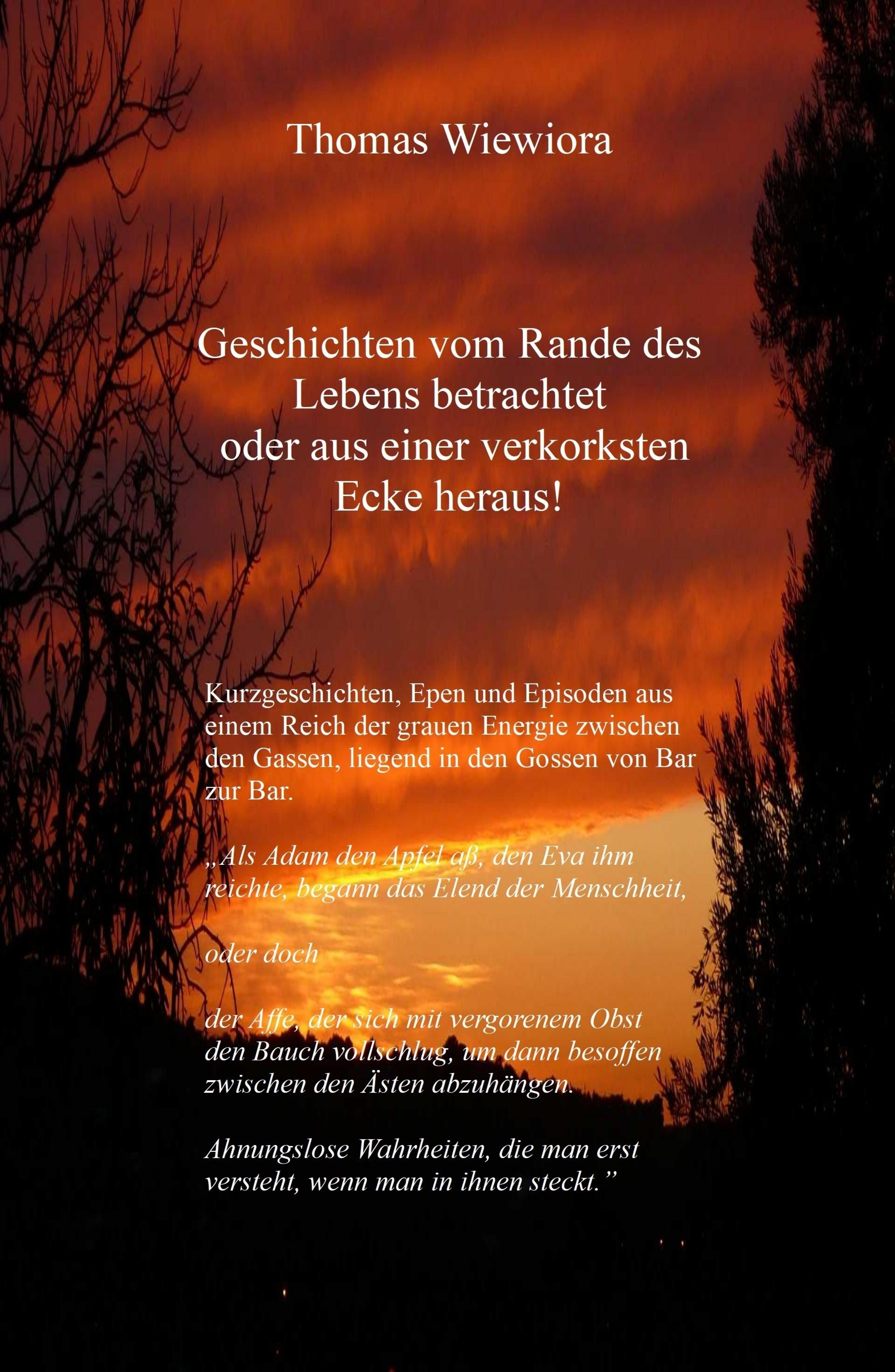 Geschichten vom Rande des Lebens betrachtet oder aus einer verkorksten Ecke heraus!