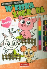 Kolorowanka z kredką modułową  i naklejkami. Wiejska zagroda -  - książka