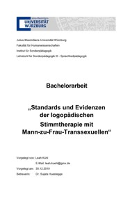 Standards und Evidenzen der logopädischen Stimmtherapie mit Mann-zu-Frau-Transsexuellen - Leah Kühl - ebook