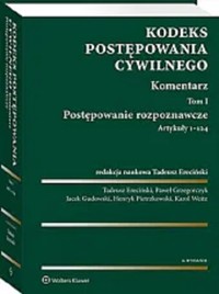 Kodeks postępowania cywilnego Komentarz Tom 1 -  - książka