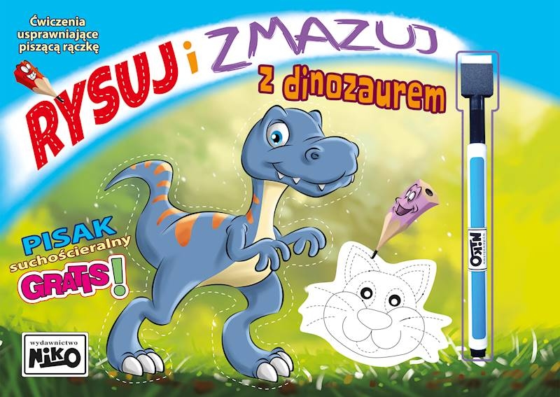 Rysuj i zmazuj z dinozaurem - zbiorowa praca - książka