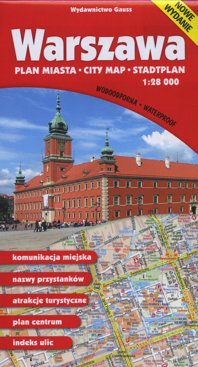 Warszawa. Plan miasta w skali 1:28 000 (wersja wodoodporna) -  - książka