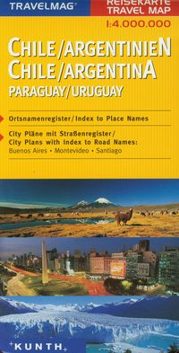 Travelmag Chile / Argentina / Paraguay / Uruguay 1:4000000 -  - książka