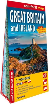Wielka Brytania i Irlandia. Great Britain and Ireland. Laminowana mapa samochodowo-turystyczna w skali 1:950 000 - zbiorowa praca - książka