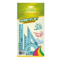 Zestaw geometryczny Cricco, 4 elementy z linijką 16cm (CR610) -  - książka
