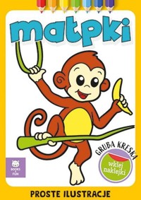 Małpki z naklejkami Gruba kreska -  - książka