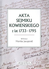 Akta sejmiku kowieńskiego z lat 1733-1795 -  - książka