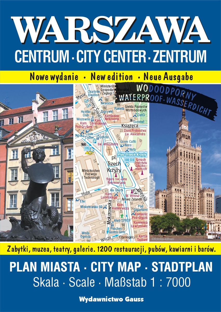 Warszawa - Centrum. Plan miasta w skali 1:7 000 (wersja wodoodporna) - zbiorowa praca - książka