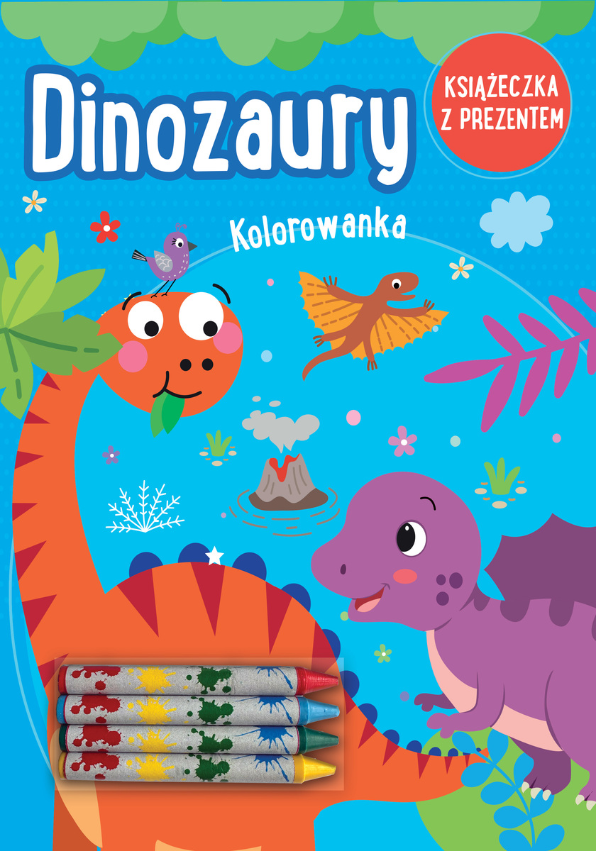 Dinozaury. Kolorowanka (książeczka z prezentem - kredki) - zbiorowa praca - książka