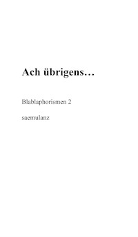 Ach, übrigens… - . saemulanz - ebook