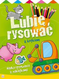 Lubię rysować z kotkiem Nauka rysownia z nalejkami -  - książka