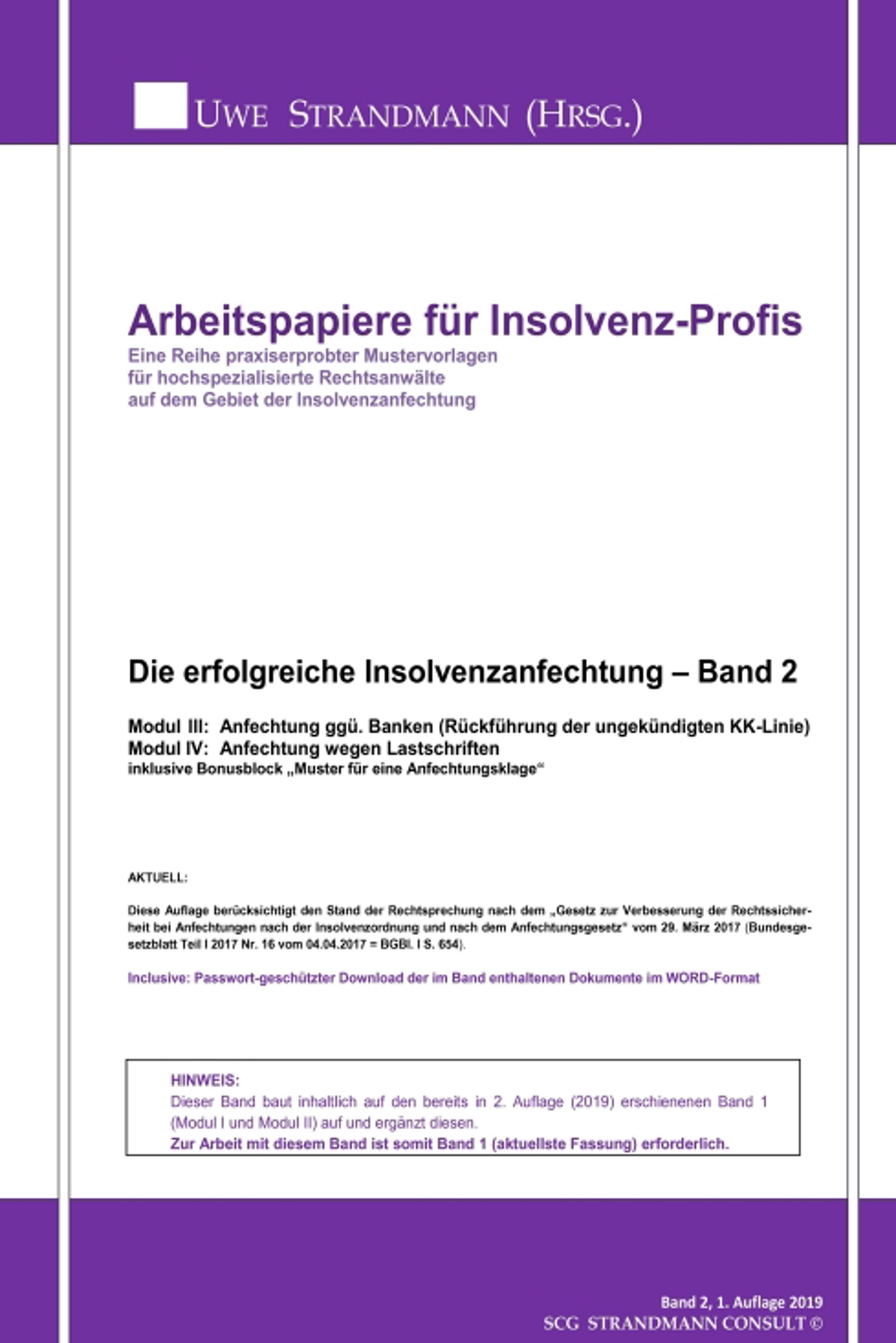 Die erfolgreiche Insolvenzanfechtung – Band 2