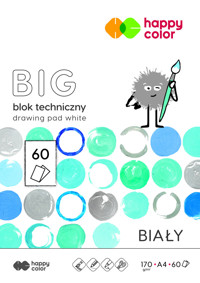 Blok techniczny Happy Color BIG, A4/60k - biały (HA 3717 2030-0B60) -  - książka