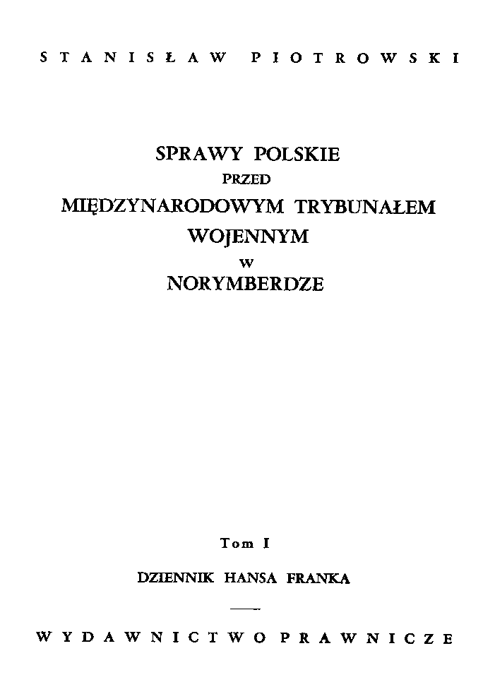 Dziennik Hansa Franka - Piotrowski Stanisław - ebook