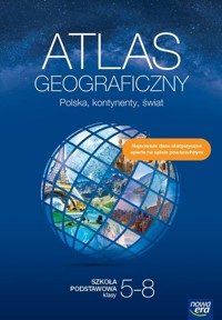 Atlas geograficzny Polska kontynenty świat Szkoła podstawowa Klasa 5-8 -  - książka