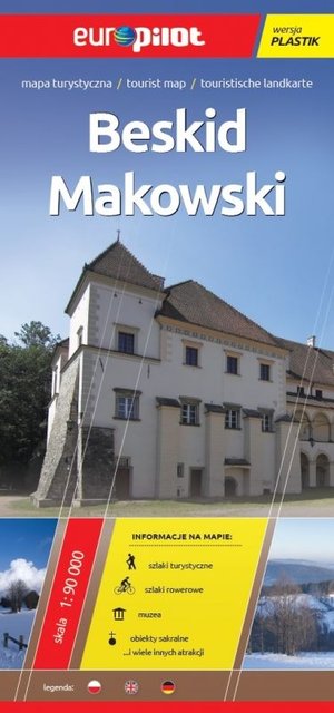 Beskid Makowski. Mapa turystyczna w skali 1:90 000. Europilot wersja plastik - zbiorowa praca - książka