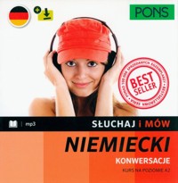 Słuchaj i mów PONS. Konwersacje. Kurs niemieckiego A2 z nagraniami -  - książka