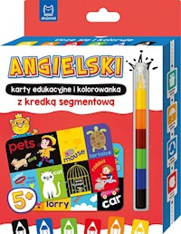 Angielski karty edukacyjne i kolorowanka z kredką segmentową. -  - książka