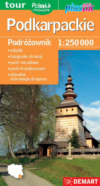Podkarpackie. Podróżownik - mapa turystyczna Plastik w skali 1:25 000 -  - książka