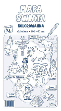 Mapa Świata Kolorowanka XL 2 sztuki -  - książka