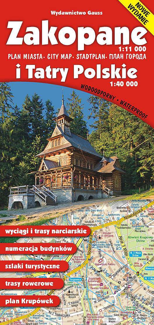 Zakopane i Tatry Polskie. Mapa turystyczna w skali 1:40 000 - zbiorowa praca - książka
